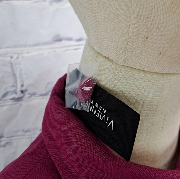 NWT Vivienne Hu New York Women's Jacket Cropped Lace Sleeves Linen Blazer 8 US - Picture 5 of 11